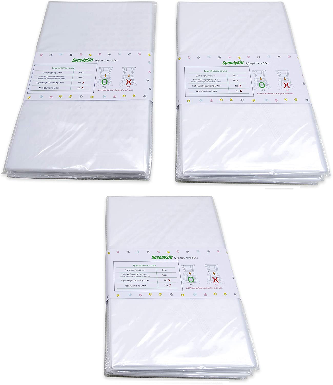 Speedysift Litter Box Sifting Liners Refill, Optional Side-Walls Replacement Animals & Pet Supplies > Pet Supplies > Cat Supplies > Cat Litter Box Liners SpeedySift 12 Packs (168 Counts)