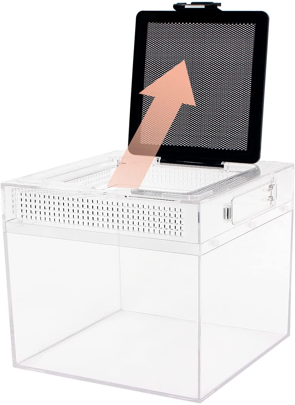 Reptile Growth Reptile Terrarium, 8" X 8"X 8" Mini Reptile Tank with Full View Visually Appealing,Crystal Explosion Proof PC Reptile Habitat Cages for Reptiles and Amphibians Animals & Pet Supplies > Pet Supplies > Reptile & Amphibian Supplies > Reptile & Amphibian Habitats Reptile Growth