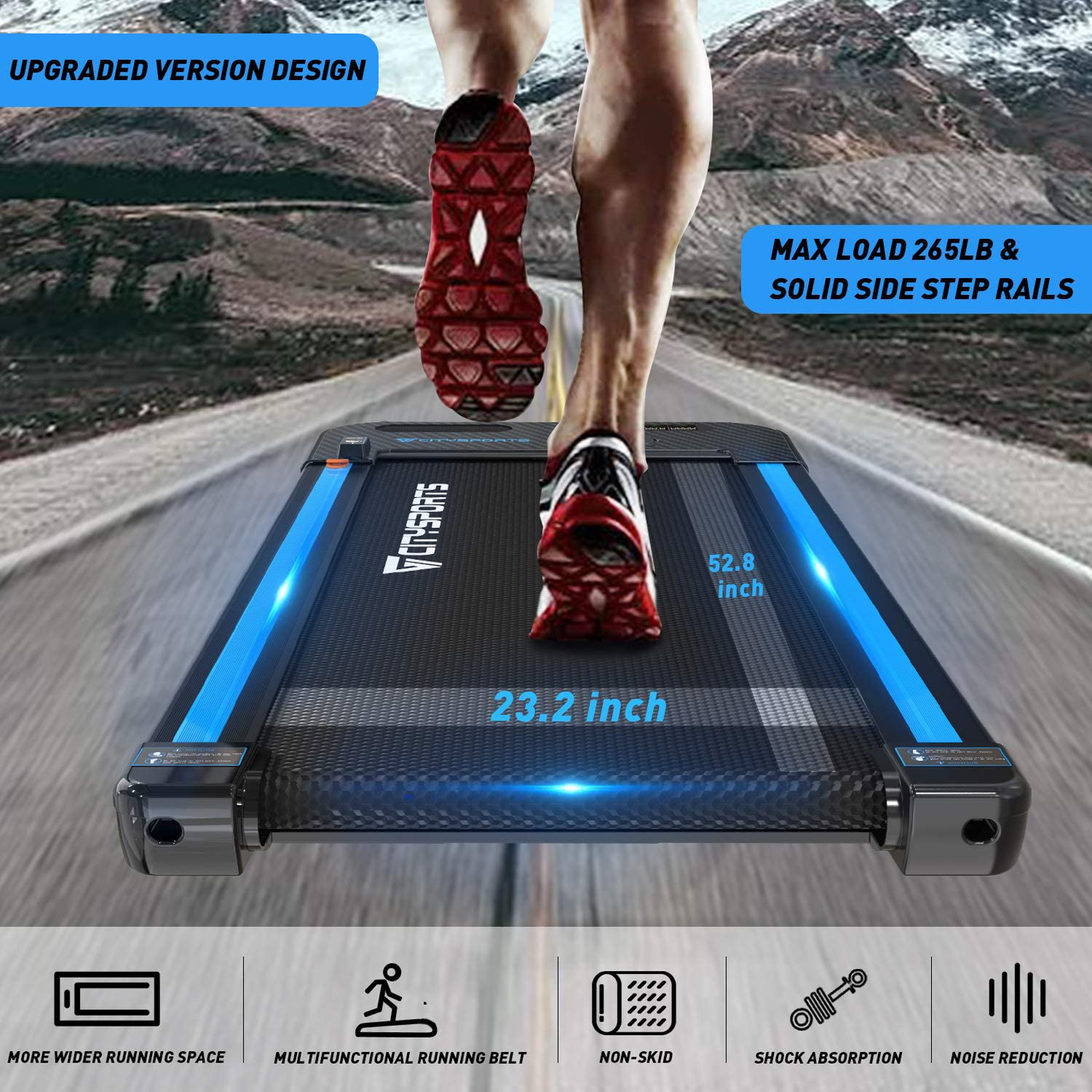 CITYSPORTS Portable Treadmill, Electric Walking Treadmills, Workout Treadmills with Bluetooth, Adjustable Speed LCD Screen & 440W Motor Silent Fitness Machine for Home/Office Animals & Pet Supplies > Pet Supplies > Dog Supplies > Dog Treadmills CITYSPORTS