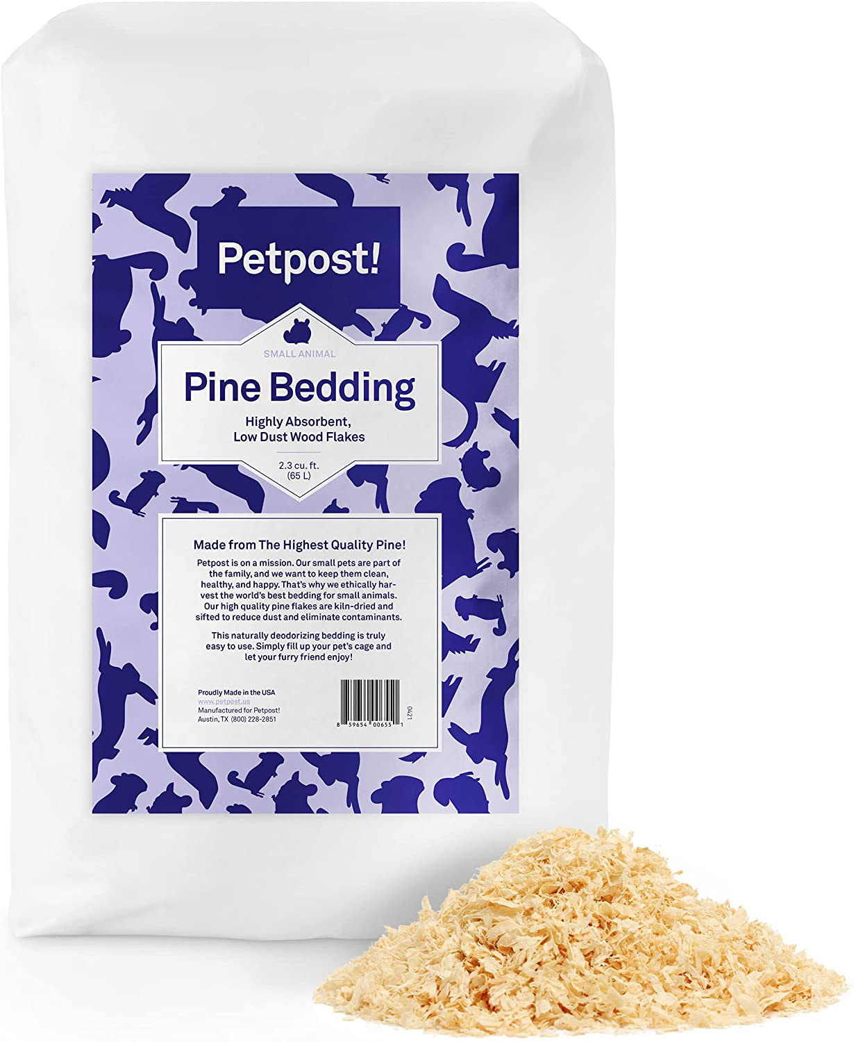 Petpost Pine Bedding for Small Animals 6 Cu.Ft. of Soft Wood