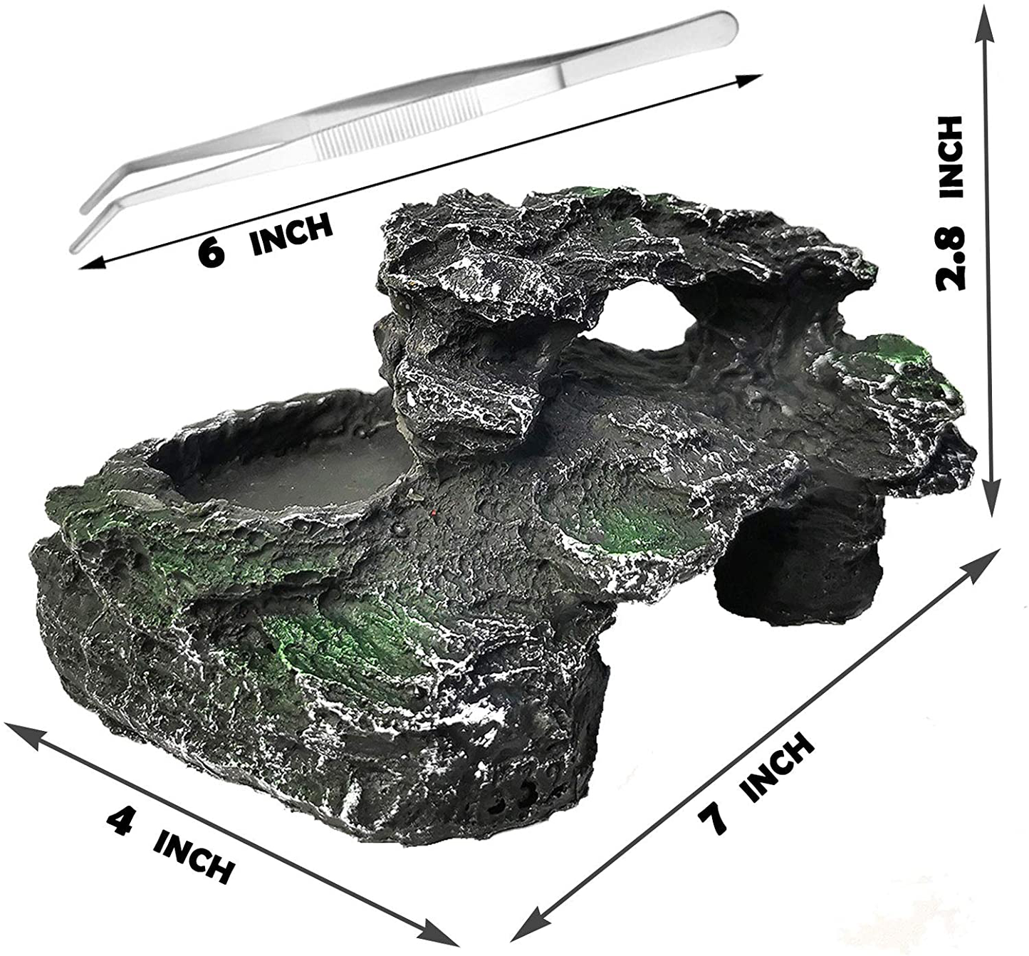 Basking Platform for Turtles, Reptile Resting Terrace, Resin Turtle Ramp Climb Stone, Landscape Decorative Habitat for Fish, Amphibians and Small Animals Animals & Pet Supplies > Pet Supplies > Reptile & Amphibian Supplies > Reptile & Amphibian Habitats Hamiledyi