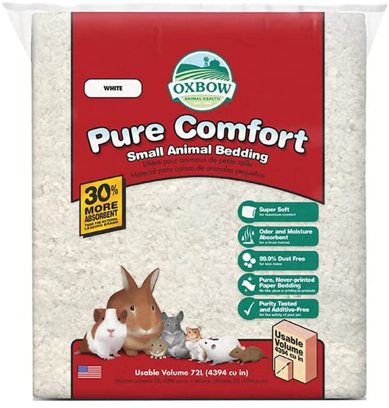 Oxbow Pure Comfort Small Animal Bedding - Odor & Moisture Absorbent, Dust-Free Bedding for Small Animals Animals & Pet Supplies > Pet Supplies > Small Animal Supplies > Small Animal Bedding Oxbow White 42 L