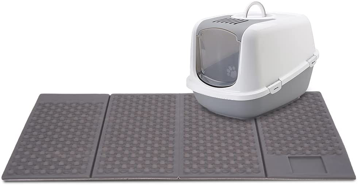 Jongee Cat Litter Mat Foldable Honeycomb Urine&Water Proof Esay Clean Cat Litter Box Mat Animals & Pet Supplies > Pet Supplies > Cat Supplies > Cat Litter Box Mats Jongee Gray