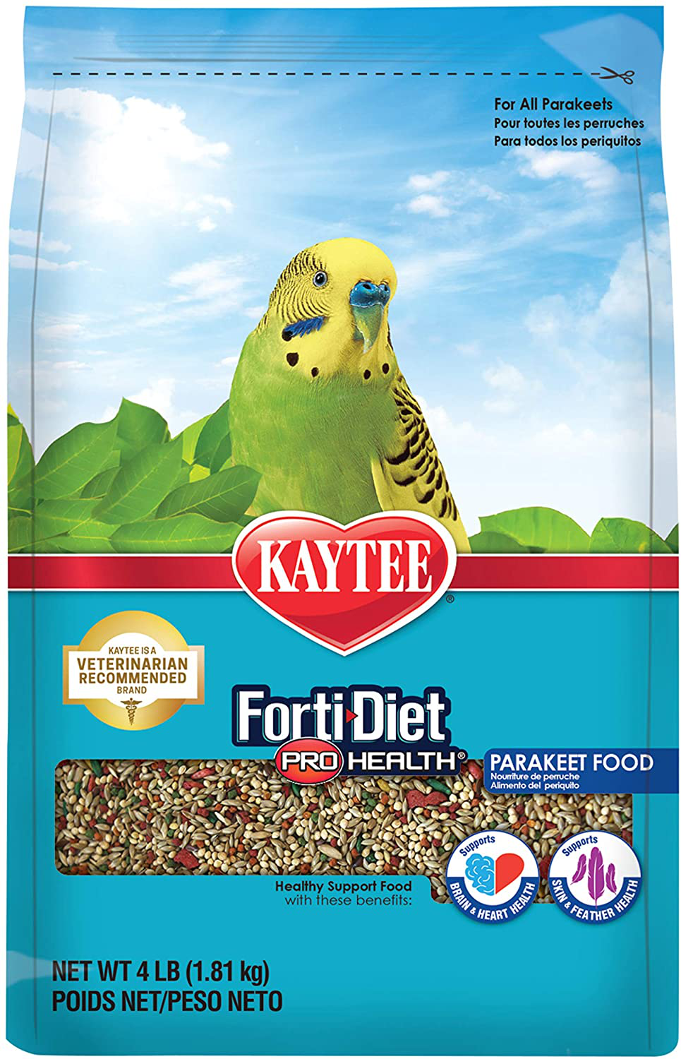 Kaytee Forti-Diet Pro Health Parakeet Food Animals & Pet Supplies > Pet Supplies > Bird Supplies > Bird Treats Kaytee 4 Pound (Pack of 1)
