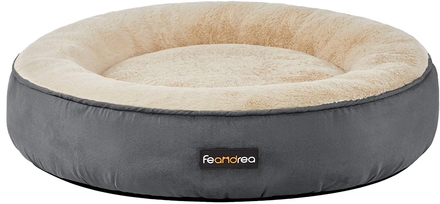 FEANDREA Dog Bed, Donut Cat Bed, Washable Pet Sofa, Anti-Slip, Round Animals & Pet Supplies > Pet Supplies > Dog Supplies > Dog Beds FEANDREA Dark Gray 23.6”Dia. x 7.1”H