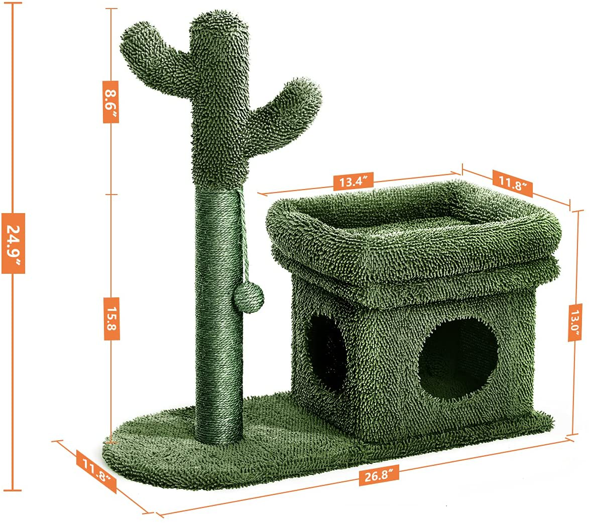 Catinsider 2 in 1 Cat Scratching Post Kitty Condo with Dangling Ball for Small Cats Green Animals & Pet Supplies > Pet Supplies > Cat Supplies > Cat Furniture Catinsider   