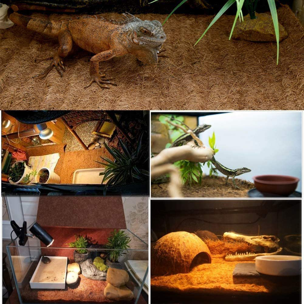 PINVNBY Reptile Carpet Natural Coconut Fiber Tortoise Carpet Mat for Pet Terrarium Liner Reptile Supplies for Lizard Snake Chamelon Turtle Terrarium Bedding Substrate Bunny Rabbit Mat (4 Sheets) Animals & Pet Supplies > Pet Supplies > Reptile & Amphibian Supplies > Reptile & Amphibian Substrates PINVNBY
