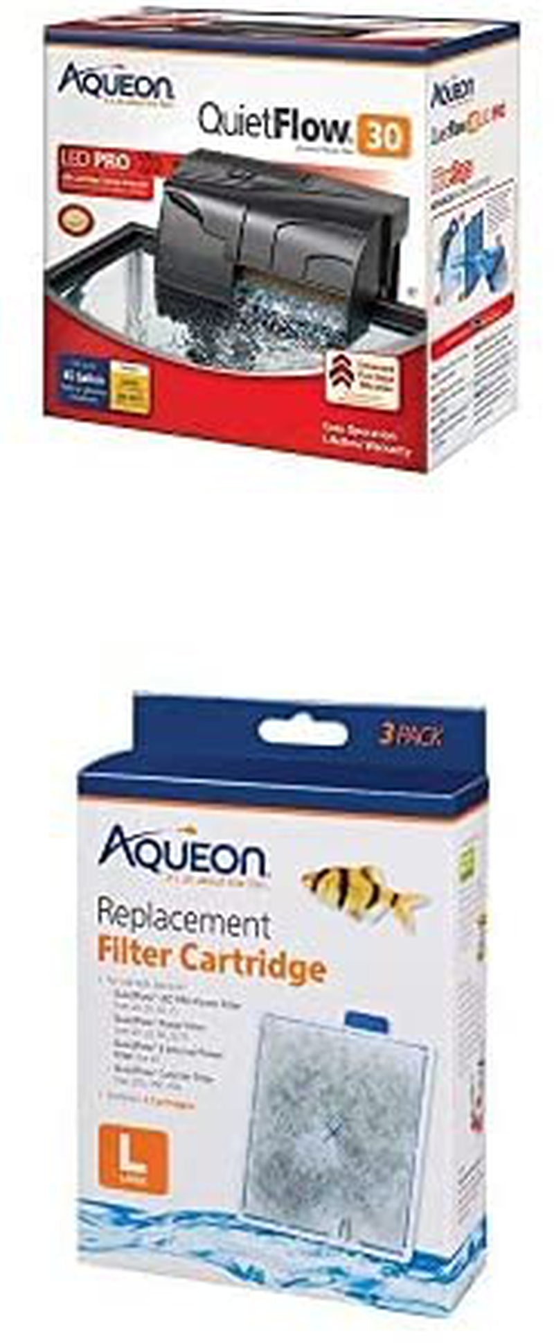 Aqueon Quietflow LED PRO Aquarium Power Filter, Size 30 Animals & Pet Supplies > Pet Supplies > Fish Supplies > Aquarium Filters Aqueon Filter with Replacement Cartridge