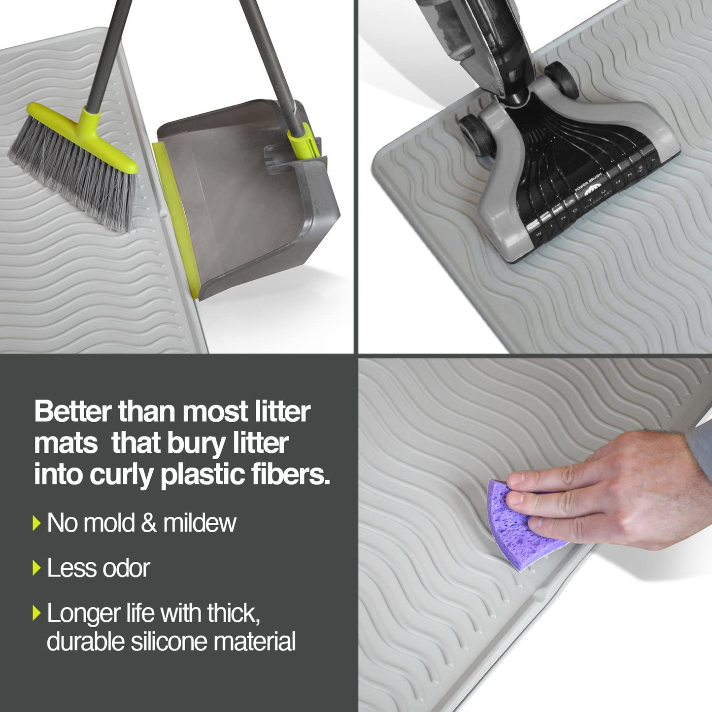 Petfusion Toughgrip Waterproof Cat Litter Mat W/Inner Channels & Raised Outer Lip | Large, XL | Premium Grade Silicone | Great Addition to Your Cat Litter Box & Housebreaking Cat Supplies Needs Animals & Pet Supplies > Pet Supplies > Cat Supplies > Cat Litter Box Mats PetFusion