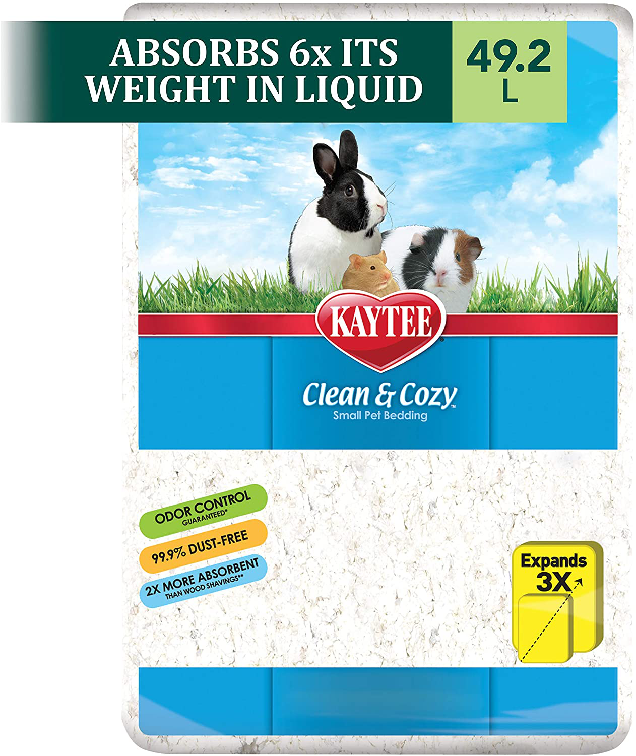 Kaytee Clean & Cozy White Small Animal Bedding Animals & Pet Supplies > Pet Supplies > Small Animal Supplies > Small Animal Bedding Kaytee 49.2 Liters