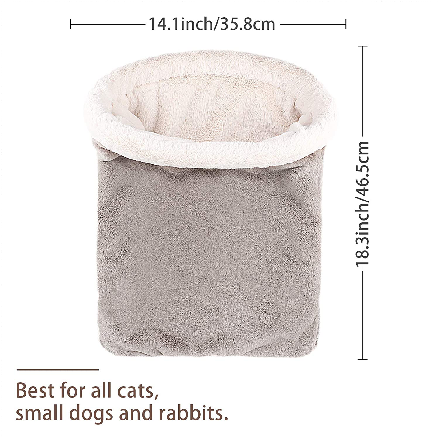 Cat Sleeping Bag Self Warming Cat Beds for Indoor Cats Cute Soft Fluffy Cat Bed Mat Washable Kitten Bed for Puppy Small Dogs & All Size Cats (Grey) Animals & Pet Supplies > Pet Supplies > Cat Supplies > Cat Beds B Bascolor