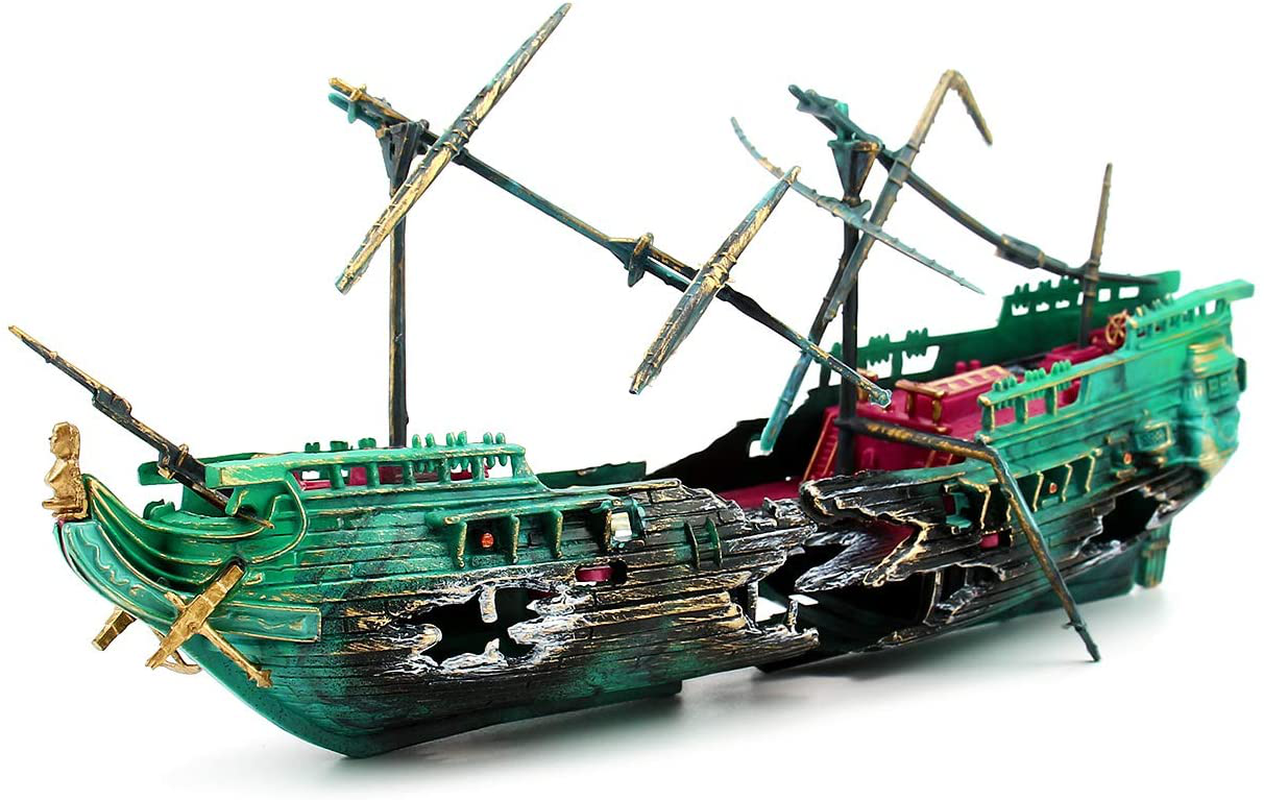 Dvirroi Shipwreck Action Aquarium Ornament, Sunken Galleon Ship Wreck – KOL  PET
