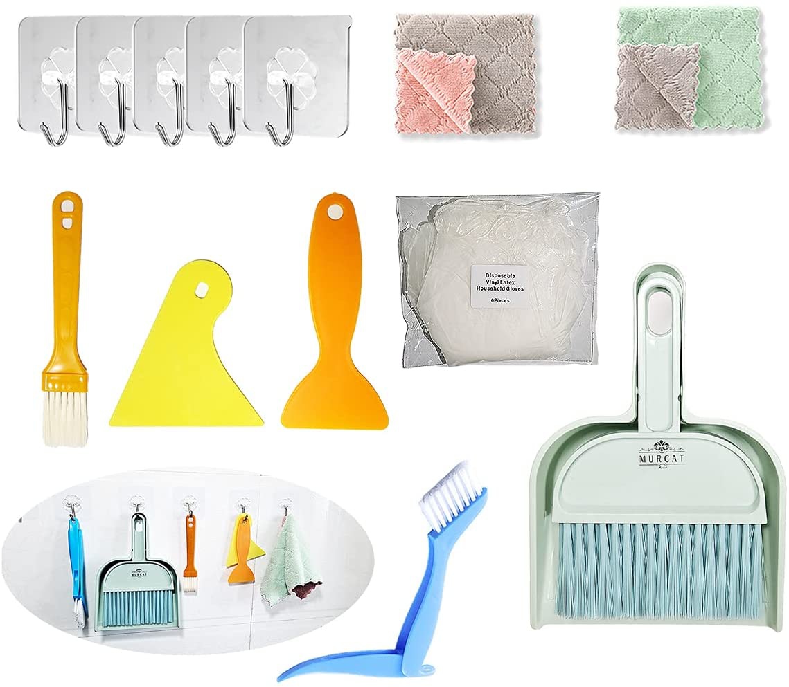 Mini Dustpan and Broom Set - Cage Cleaner for Small Animal Pet - Cat Reptile Hedgehog Hamster Chinchilla Guinea Pig Ferret Rabbit Playpen Bedding Cleaning Supplies - Home Eliminator Stains Good Helper Animals & Pet Supplies > Pet Supplies > Small Animal Supplies > Small Animal Habitats & Cages MURCAT MURCAT