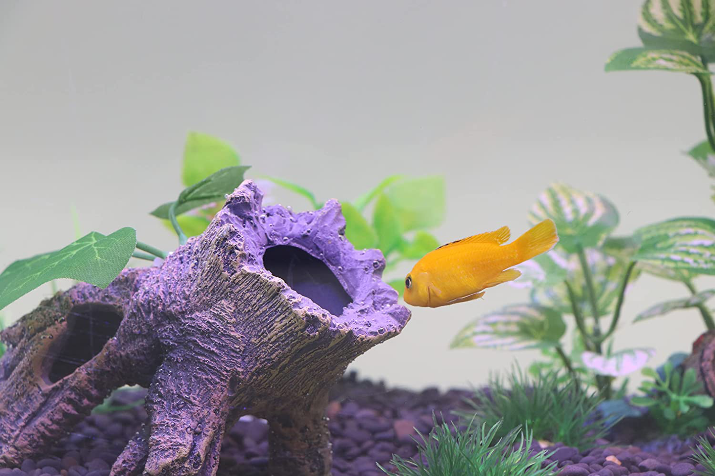 HRRIVE Aquarium Tree Stump Hollow Rocks for Fish Tank Decoration, Reptile Climbing Tree Stump Snake Hides for Terrarium Habitat Decor Animals & Pet Supplies > Pet Supplies > Reptile & Amphibian Supplies > Reptile & Amphibian Habitat Accessories HRRIVE