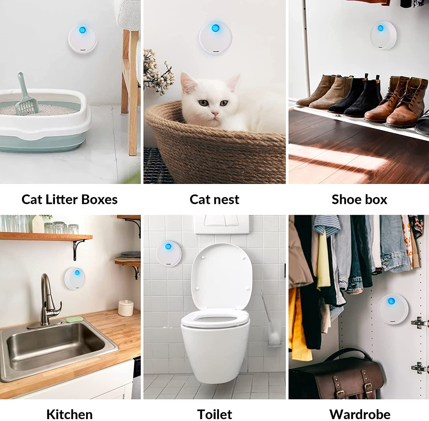 Cat Litter Deodorizer, 3000 Mah Smart Litter Box Eliminator, 360° Monitor Automatic Turn Off/On, 99.9% Deodorization Dust Free Smell Purifier for Litter Box Toilet Kitchen Wardrobe and Small Area Animals & Pet Supplies > Pet Supplies > Cat Supplies > Cat Litter Garende