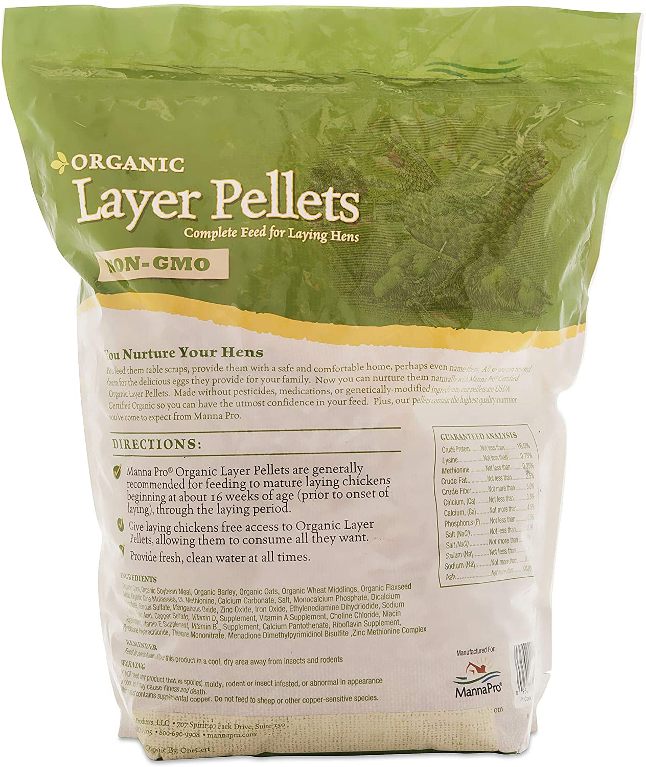 Manna Pro Layer Pellets for Chickens | Non-Gmo & Organic High Protein Feed for Laying Hens Animals & Pet Supplies > Pet Supplies > Bird Supplies > Bird Treats Manna Pro