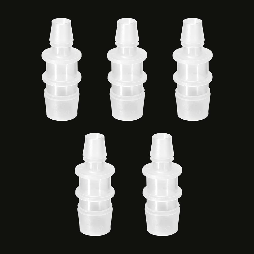Feelers Plastic Hose Barb Reducer, 1/2" to 1/4" Barb Hose ID, Reducing Barb Brabed Fitting Mender Splicer Union for Coffee Maker and Aquarium Household Transport Fuel/Gas/Liquid/Air (Pack of 2) Animals & Pet Supplies > Pet Supplies > Fish Supplies > Aquarium & Pond Tubing Feelers 5pcs 5/8-3/8