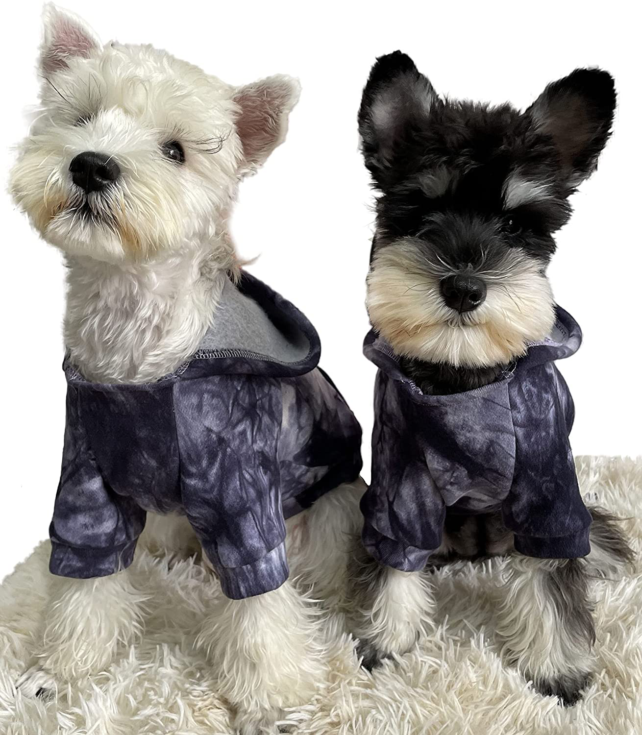 KILLUA Dog Hoodie Tie Dye Cashmere Sweatshirt Pocket Doggie Winter Puppy Clothes Sweatshirt Pet Hooded Coat Cat Jackets Apparel Animals & Pet Supplies > Pet Supplies > Cat Supplies > Cat Apparel KILLUA Black S——About 5 lbs