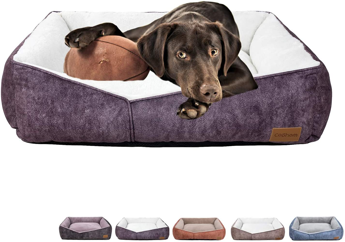 Coohom Rectangle Washable Dog Bed Warming Comfortable Square Pet Bed S KOL PET