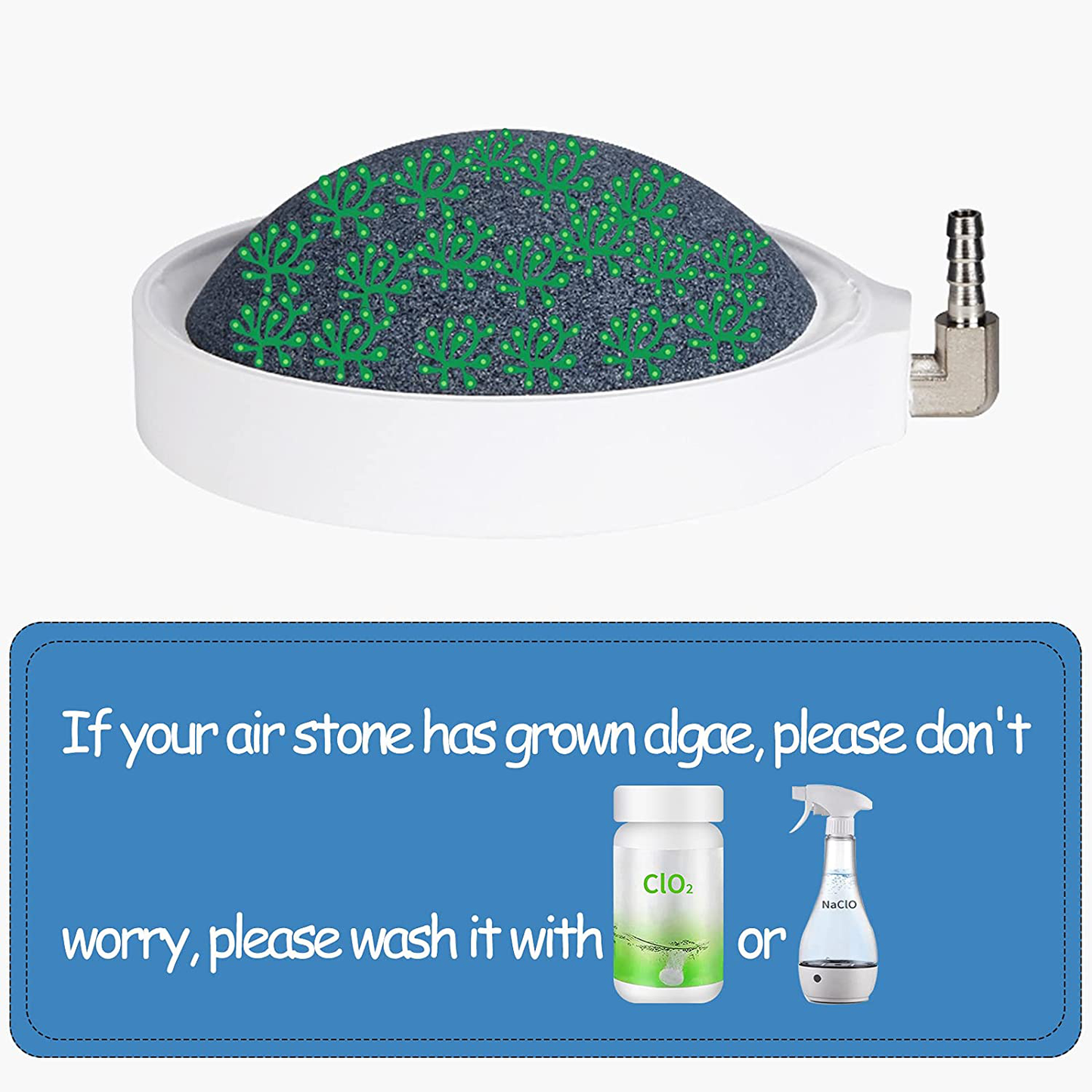 Kaiyopop Air Stone for Aquarium, Bubbler Diffuser Bubble Stone, Air Stone Kit with Suction Cups, Check Valves and Airline Tubes for Hydroponics Aquarium Fish Tank (2 Pack) Animals & Pet Supplies > Pet Supplies > Fish Supplies > Aquarium Air Stones & Diffusers Kaiyopop