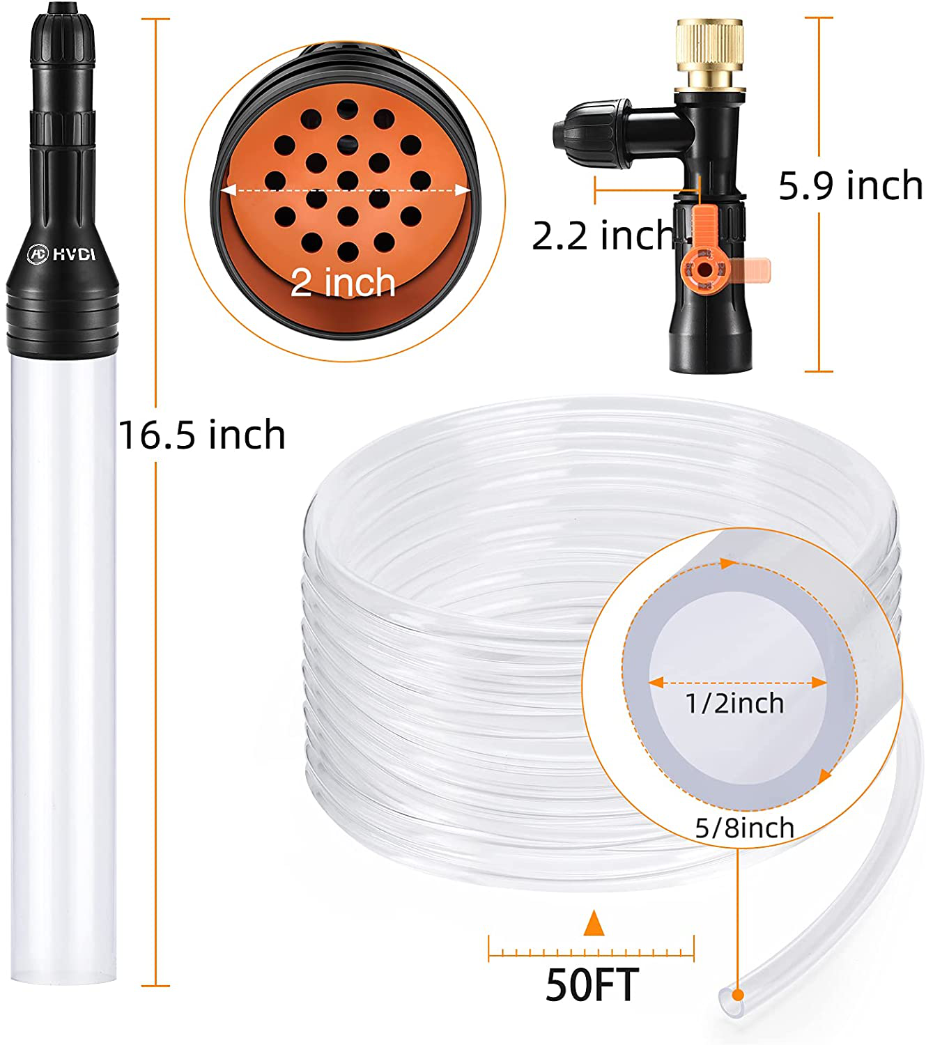 Enomol Gravel Vacuum for Aquarium Water Changer Fish Tank Cleaning Tools,Siphon Universal Quick Pump Aquarium Water Changing Animals & Pet Supplies > Pet Supplies > Fish Supplies > Aquarium Cleaning Supplies HVDI