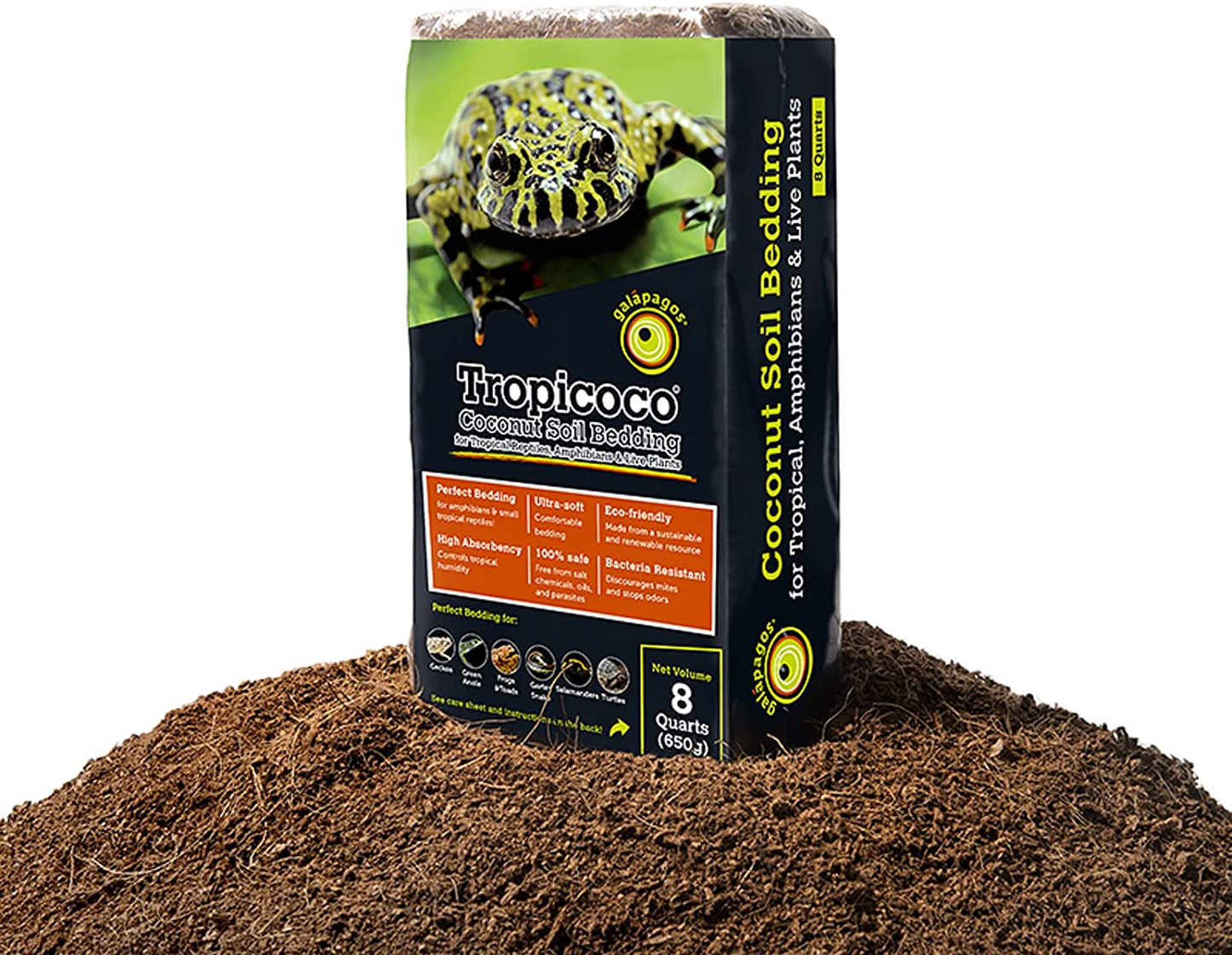 Galapagos 05010 Tropicoco Coconut Soil Bedding, 8-Quart, Natural Animals & Pet Supplies > Pet Supplies > Reptile & Amphibian Supplies > Reptile & Amphibian Substrates Galapagos