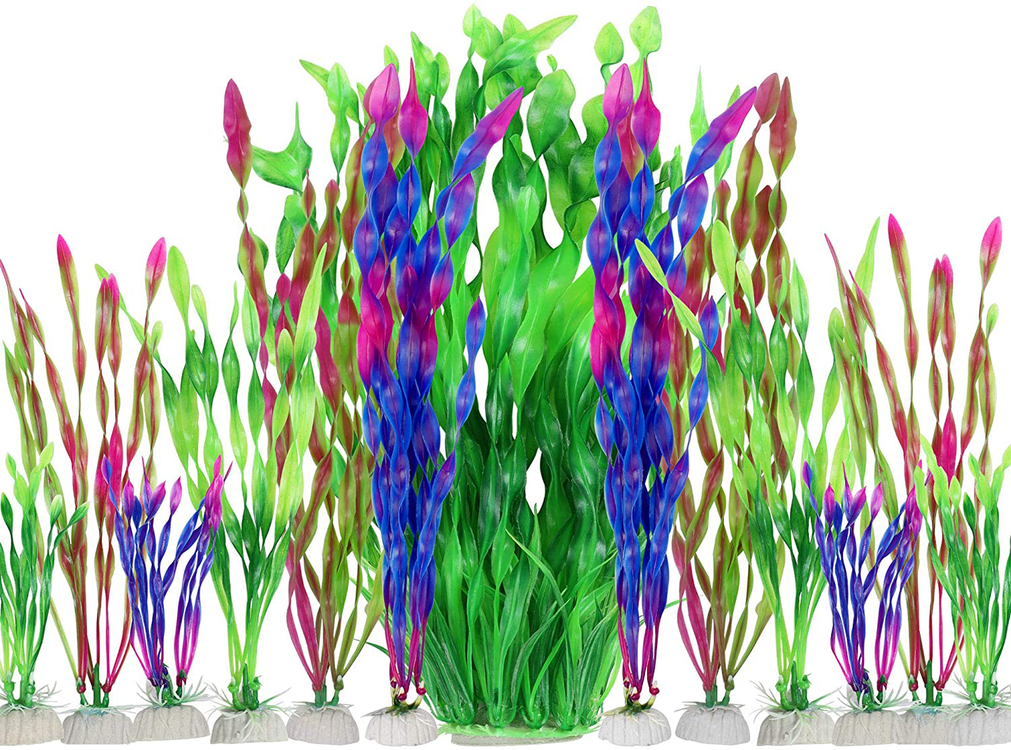 Mylifeunit Artificial Aquarium Plants, 13 Pack Plastic Seaweed Water Plants for Fish Tanks (Green) Animals & Pet Supplies > Pet Supplies > Fish Supplies > Aquarium Decor MyLifeUNIT Multi-colored