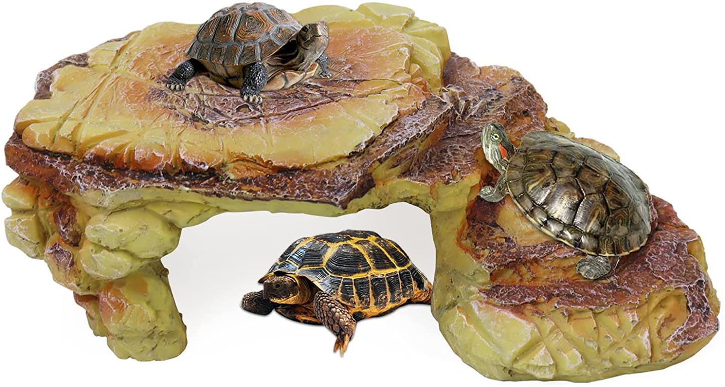 Eunice Turtle Basking Platform Tortoise Resting Rock Resin Hiding Cave Reptile Habitat Ornament Climbing Shale Step Ledge for Terrarium Aquarium Decoration for Lizard, Frog, Newt & Amphibians Animals & Pet Supplies > Pet Supplies > Reptile & Amphibian Supplies > Reptile & Amphibian Habitat Accessories Eunice Style B