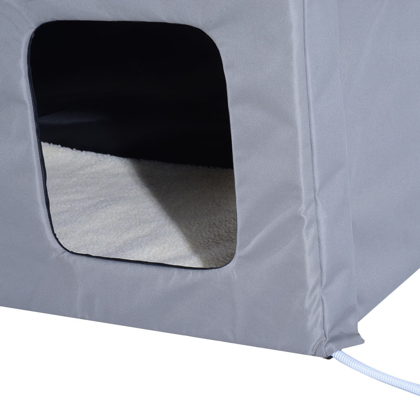 Pawhut Double Heated Portable Indoor Cat Shelter House Animals & Pet Supplies > Pet Supplies > Cat Supplies > Cat Beds Aosom LLC