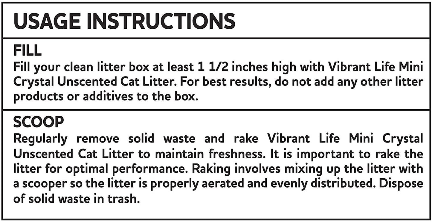 Vibrant Life Cat Litter Ultra Premium Crystals Litter, Unscented Non Clumping Cat Litter 4-Lb, 3 Packages One Pack Animals & Pet Supplies > Pet Supplies > Cat Supplies > Cat Litter Vibrant Life