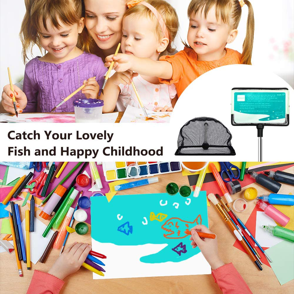 Grepol-V Fish Net for Fish Tank, Fine Mesh Aqurium Net with 9-24 Inch Stainless Steel Long Handle, Extendable Fishing Tank Net for Fish Shrimp Tank, Pond, Creek Animals & Pet Supplies > Pet Supplies > Fish Supplies > Aquarium Fish Nets Grepol-V