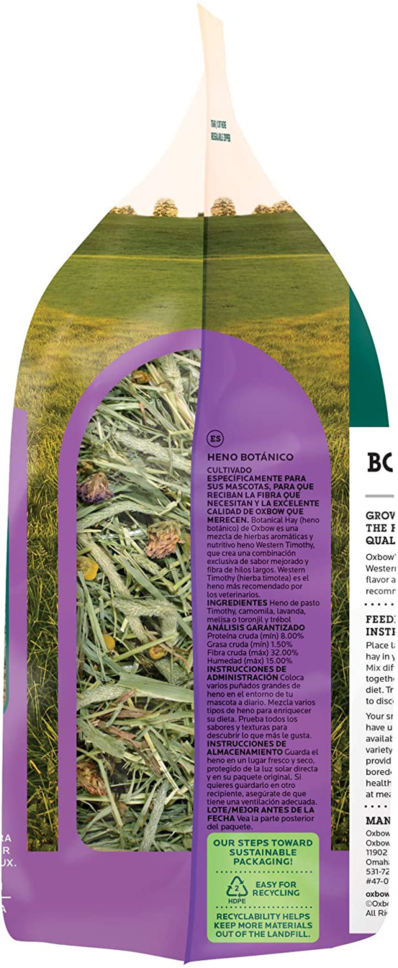 Animal Health Oxbow Botanical Western Timothy Hay - All Natural Hay for Rabbits, Guinea Pigs, Chinchillas, Hamsters & Gerbils - 15 Animals & Pet Supplies > Pet Supplies > Small Animal Supplies > Small Animal Food Oxbow