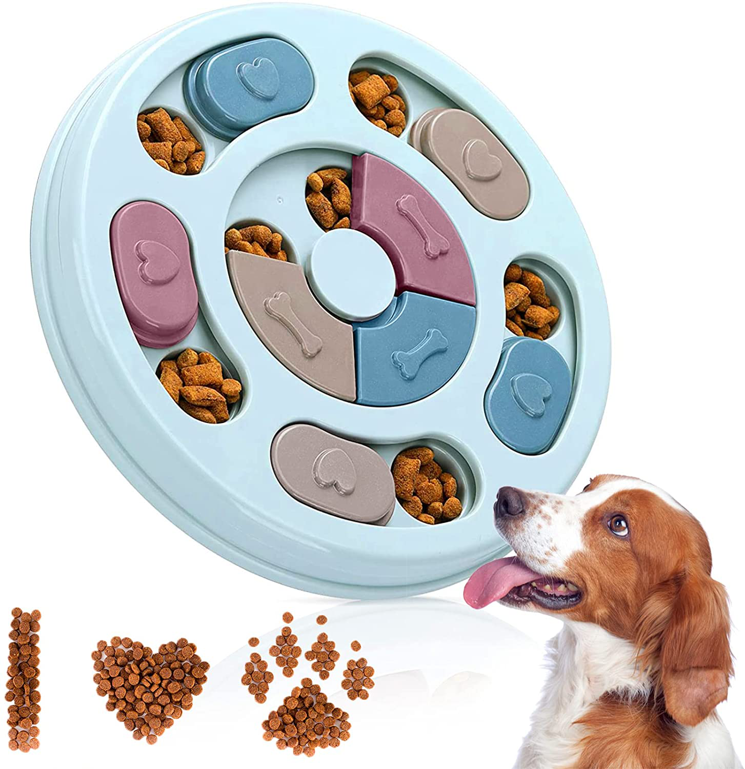 Rongbuk Dog Puzzle Toys Puppy, Interactive Puzzle Game Dog Toy, Treat Dispenser for Dogs Training Funny Feeding, Non-Slip Bottom Dog Enrichment Toys, Slow Feeder & IQ Interactive Training Toy Box Animals & Pet Supplies > Pet Supplies > Dog Supplies > Dog Toys Rongbuk Blue  