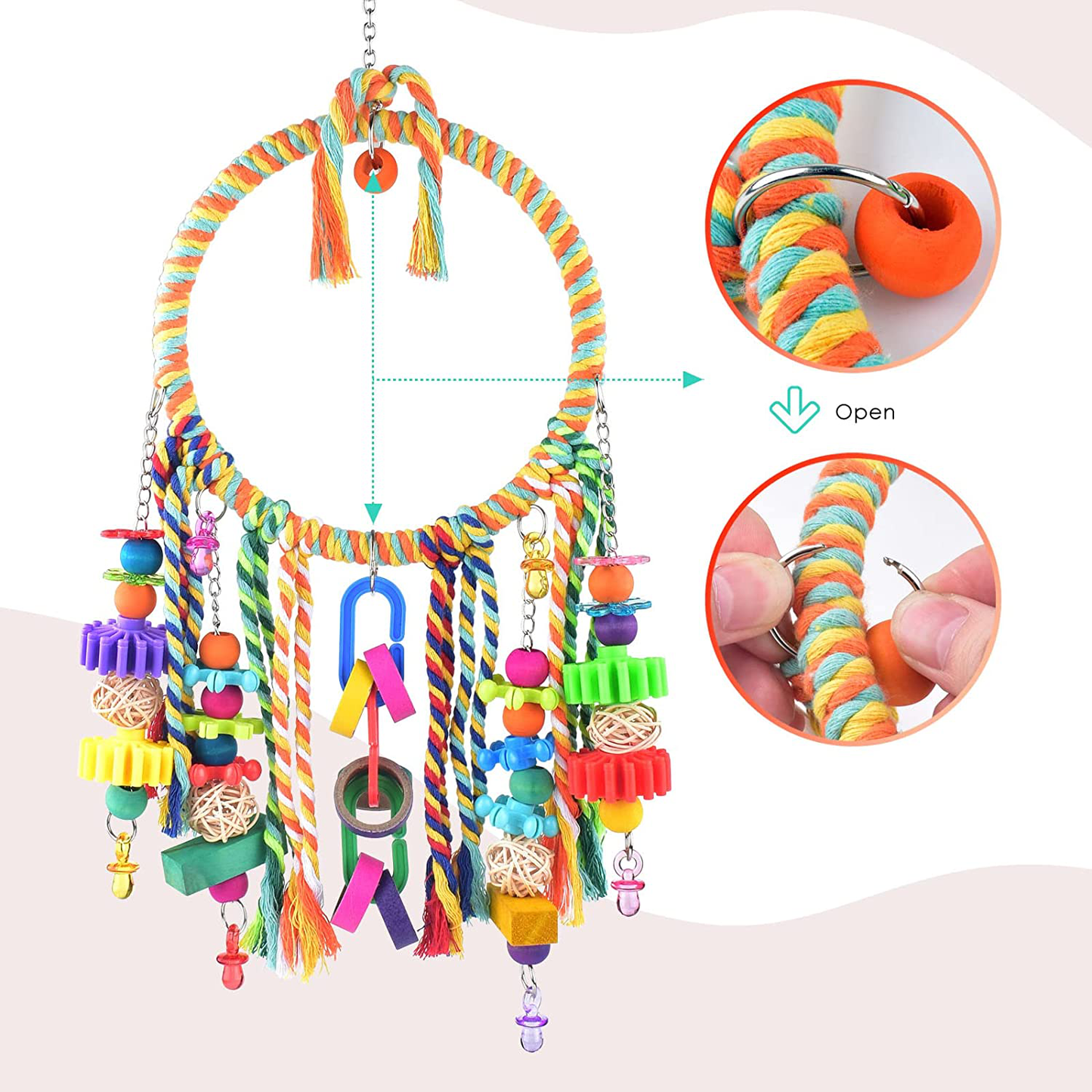 KATUMO Bird Toys, Bird Swing Toy Bird Perch with Colorful Chewing Toys, Suitable for Lovebirds, Finches, Parakeets, Budgerigars, Conure Ect Small Birds Animals & Pet Supplies > Pet Supplies > Bird Supplies > Bird Toys KATUMO