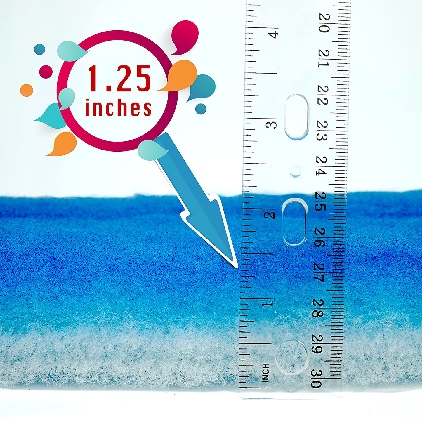 Koral Filters PRO Koi Pond Filter Pad Media Roll - Blue Bonded - 12 Inches by 72 Inches (6 Ft) by 1.25 Inches - Cut to Fit - Durable - Fish and Reef Aquarium Compatible Animals & Pet Supplies > Pet Supplies > Fish Supplies > Aquarium Filters Koral Filters