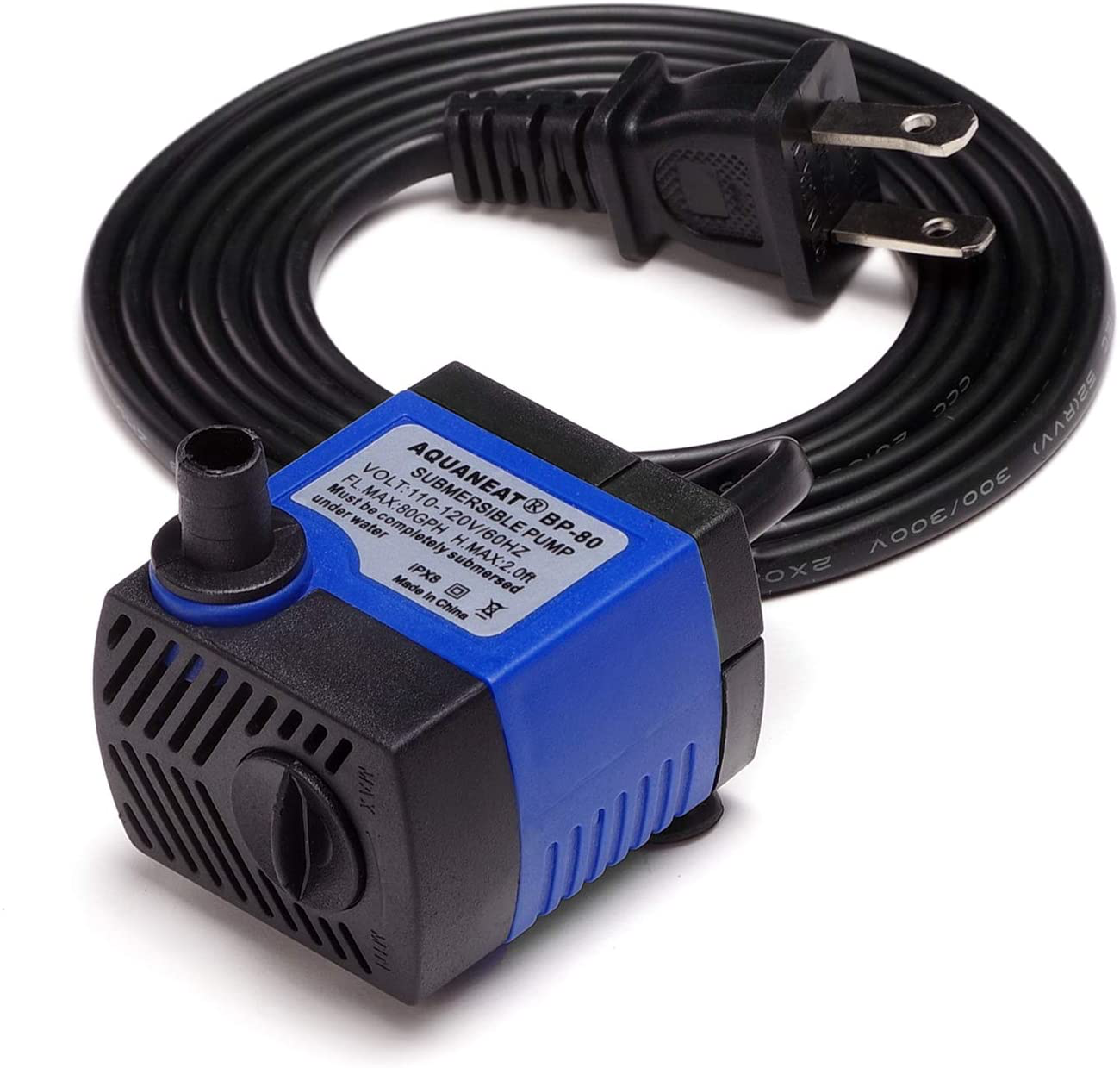 AQUANEAT Aquarium Water Pump 80GPH, Adjustable, Submersible Pump, Power Head, Small Fountain Pump, for Statuary, Fish Tank, Hydroponics Animals & Pet Supplies > Pet Supplies > Fish Supplies > Aquarium & Pond Tubing AQUANEAT 80GPH
