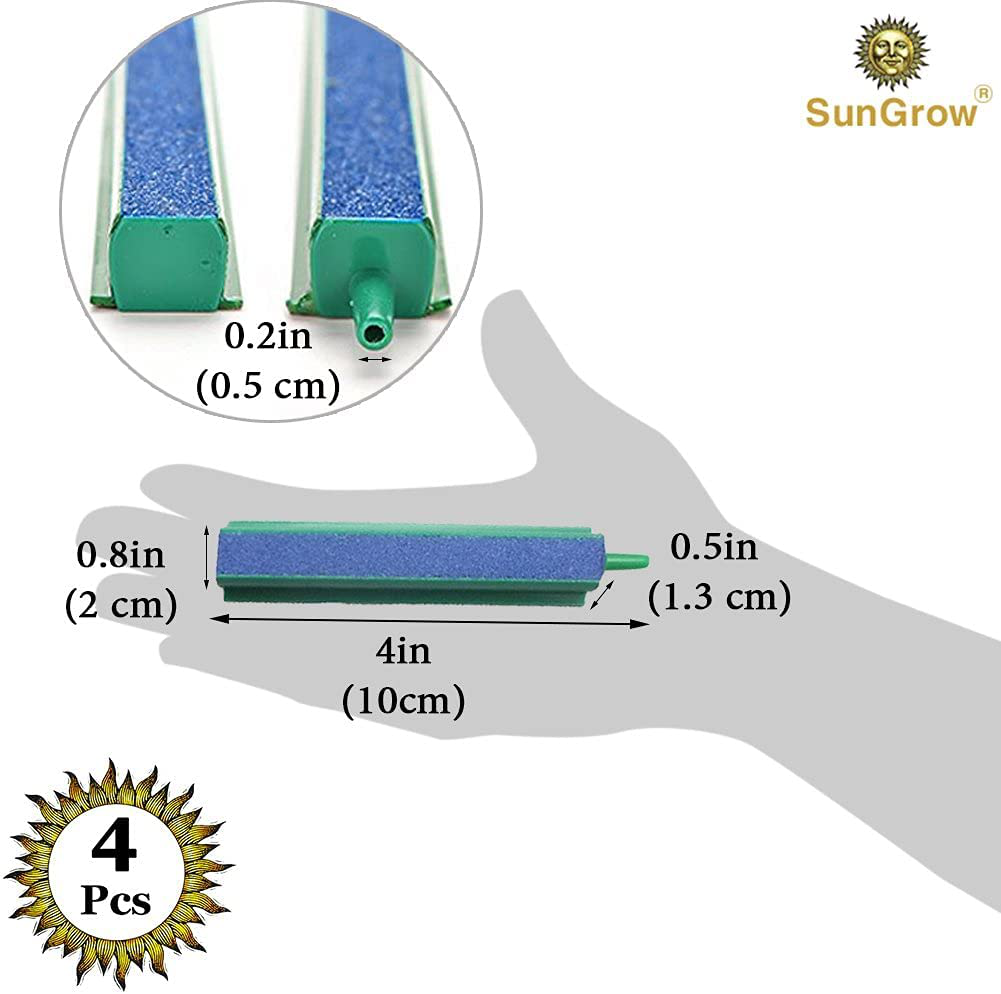 Sungrow Air Stone Bars, 4 X 0.8 X 0.5 Inches, Creates Bubbles, Aeration, Oxygen and Water Movement, 4 Pcs per Pack Animals & Pet Supplies > Pet Supplies > Fish Supplies > Aquarium Air Stones & Diffusers SunGrow