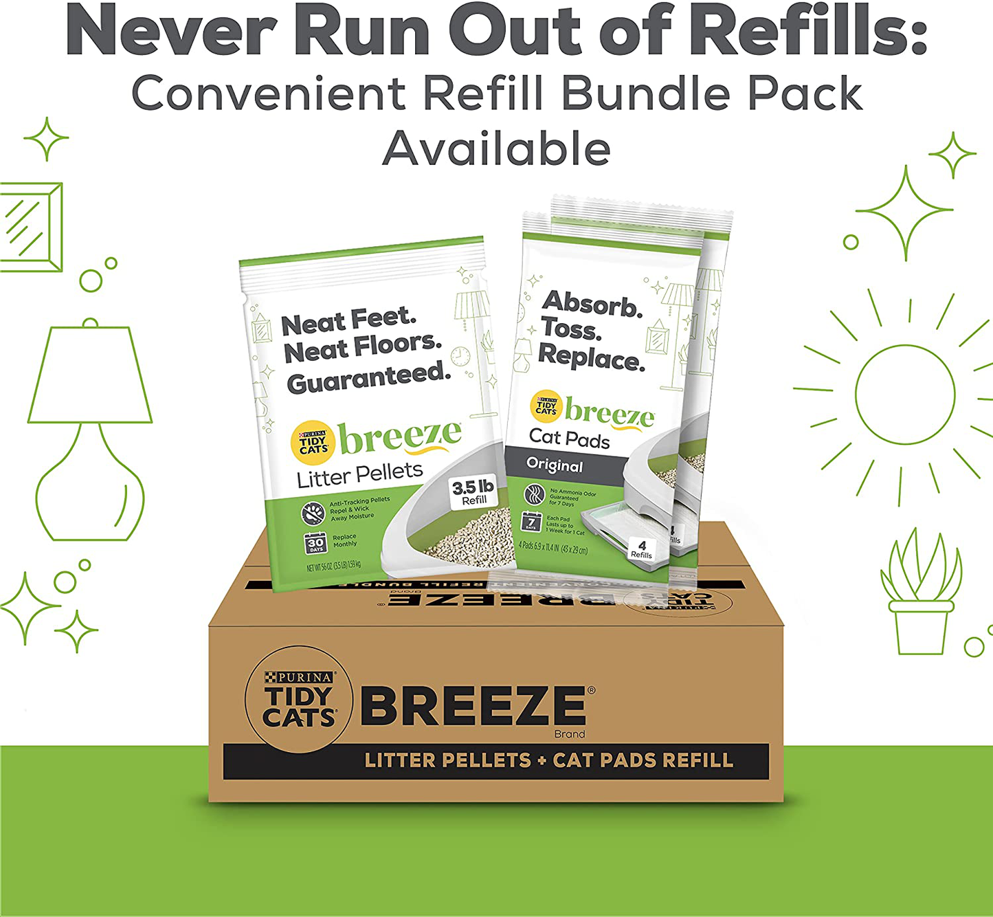 Purina Tidy Cats Cat Pads, BREEZE Refill Pack of 10 4 Ct. Pouches Animals & Pet Supplies > Pet Supplies > Cat Supplies > Cat Litter Purina Tidy Cats