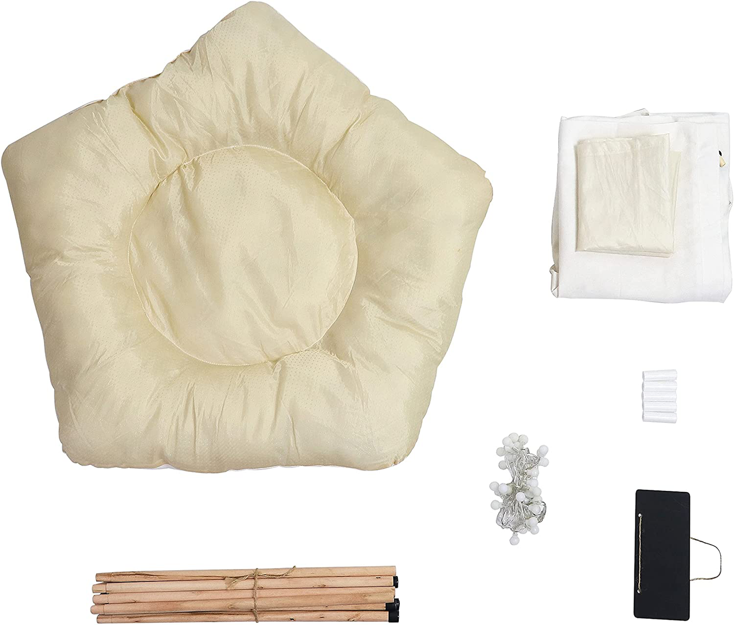 Peyamii Pet Tent Portable Puppy Sweet Bed Suitable for Small Dogs or Cats Natural Cotton Canvas with Cushions Lights Can Wash Kennels 20X20X24 Inches Animals & Pet Supplies > Pet Supplies > Dog Supplies > Dog Houses peyamii