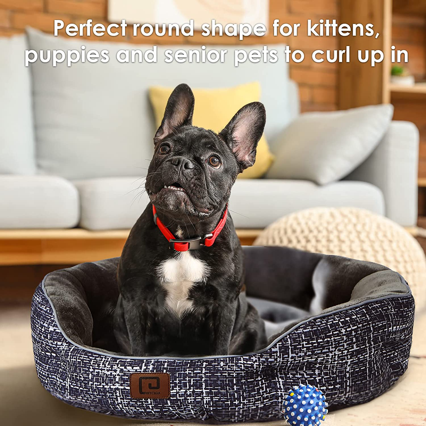 EHEYCIGA Dog Beds for Indoor Small Dogs or Cats 20 Inches round Flannel Fbric with Anti-Slip Oxford Bottom, Machine Washable Dog Bed for All Seasons Animals & Pet Supplies > Pet Supplies > Cat Supplies > Cat Beds EHEYCIGA