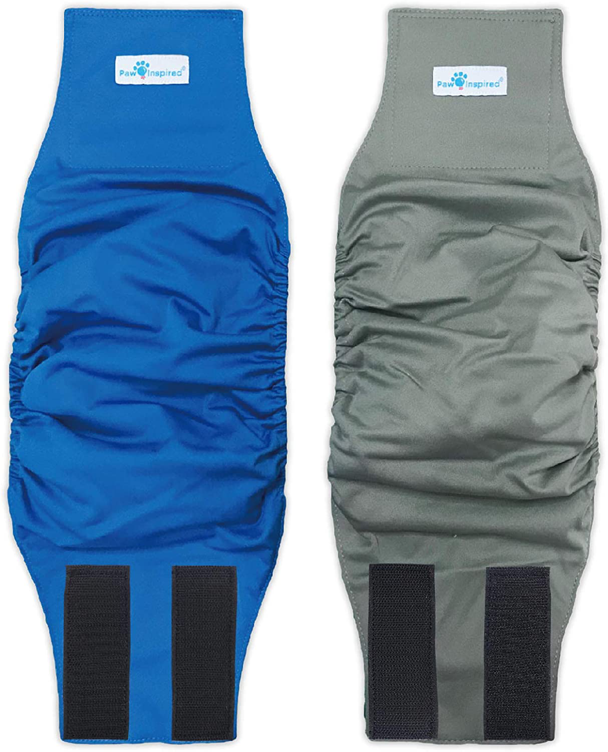 Paw Inspired Male Dog Wraps Washable, Belly Band for Dogs | Washable Dog Diapers, Reusable Male Wraps for Dogs L Cloth Male Dog Diapers for Marking and Excitable Urination Animals & Pet Supplies > Pet Supplies > Dog Supplies > Dog Diaper Pads & Liners Paw Inspired Assorted (Black Lining) Large (2 ct.)