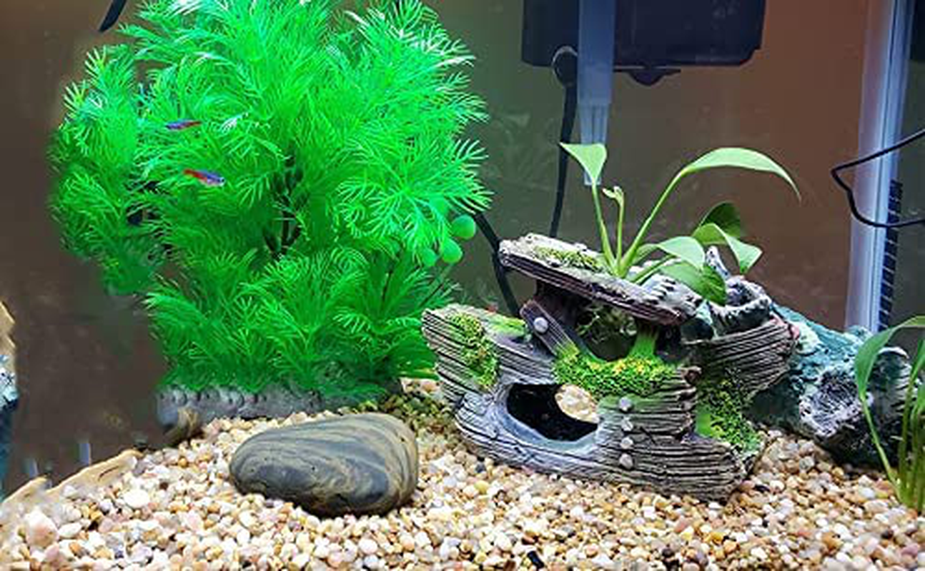 Lefunpets Aquarium Shipwreck Decorations Fish Tank Ornaments, Resin Sunken Ship Decor, Hideout for Aquarium Betta Fish Decorations 5 to 10 Gallon Animals & Pet Supplies > Pet Supplies > Fish Supplies > Aquarium Decor Lefunpets