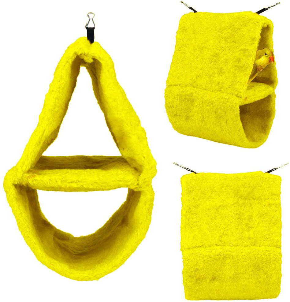 Warm Double-Layer Lint Bird Hammock Nest House Sleeping Bed for Pet Parrot Parakeet Cockatiel Conure Cockatoo African Grey Macaw Eclectus Amazon Budgie Lovebird Finch Canary Cage Stand Perch Toy Animals & Pet Supplies > Pet Supplies > Bird Supplies > Bird Cages & Stands Keersi