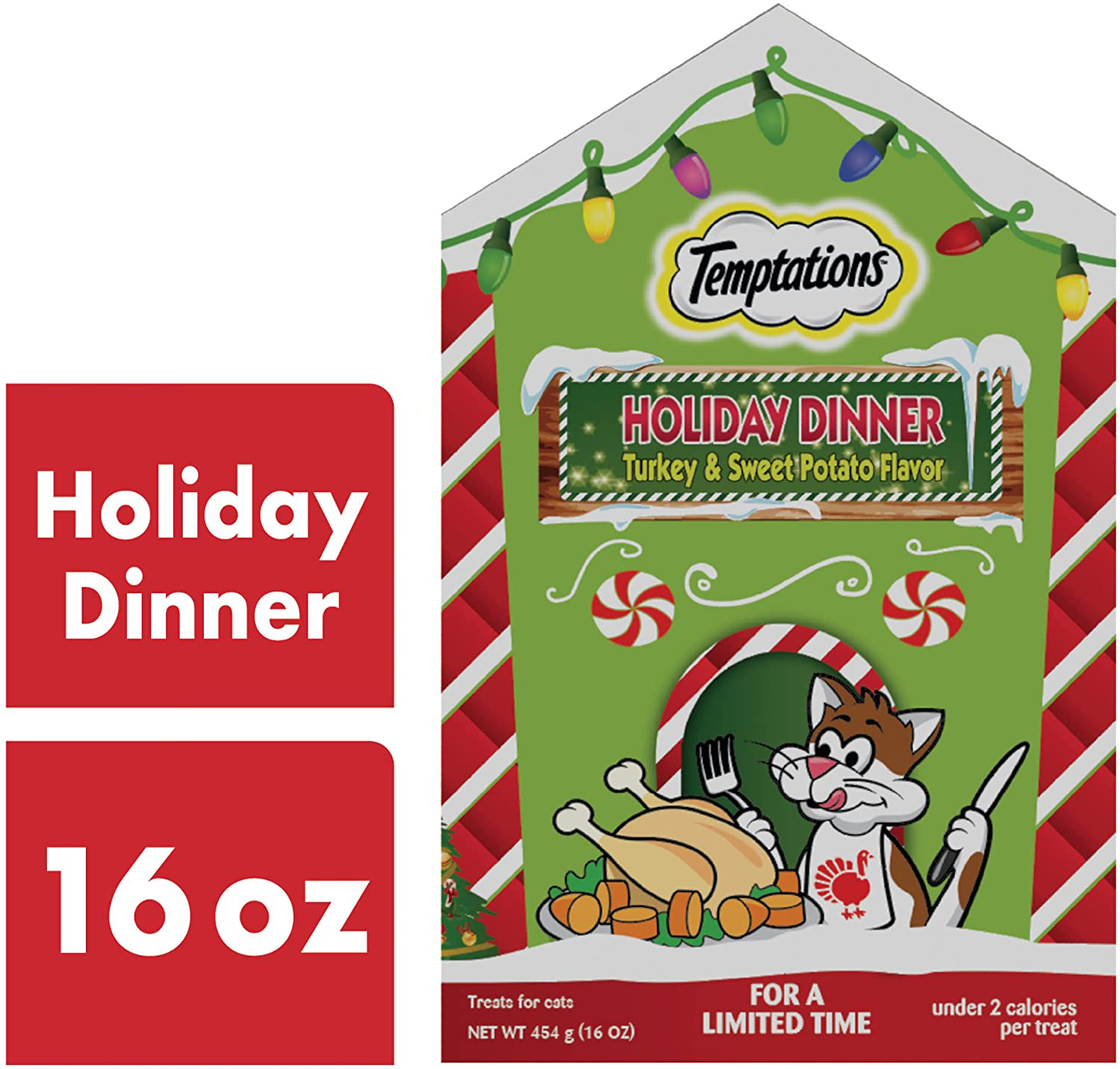 TEMPTATIONS Classic, Crunchy and Soft Cat Treats, Holiday Dinner Turkey and Sweet Potato Flavor, 16 Oz. Pouch Animals & Pet Supplies > Pet Supplies > Cat Supplies > Cat Treats Temptations