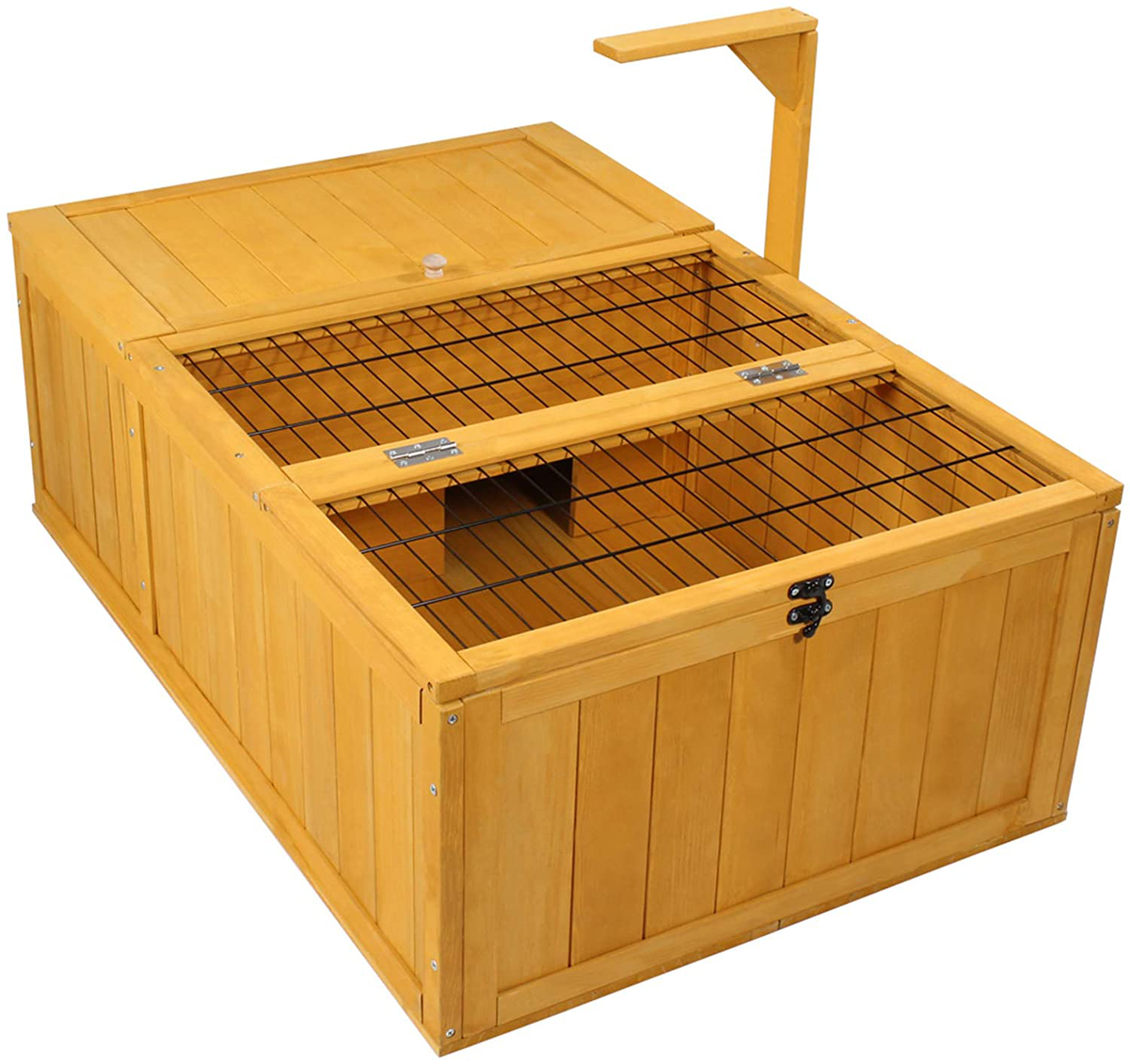 Rockever Tortoise House Habitat Wooden Small Animal Hutch Enclosure Indoor/Outdoor Animals & Pet Supplies > Pet Supplies > Small Animal Supplies > Small Animal Habitats & Cages Rockever Yellow 36*24*14(L*W*H)
