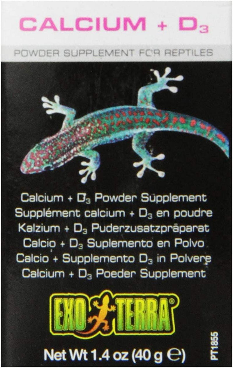 Exo Terra Calcium + D3 Powder Supplement Animals & Pet Supplies > Pet Supplies > Reptile & Amphibian Supplies > Reptile & Amphibian Substrates Exo Terra 1.4 Ounce (Pack of 1)