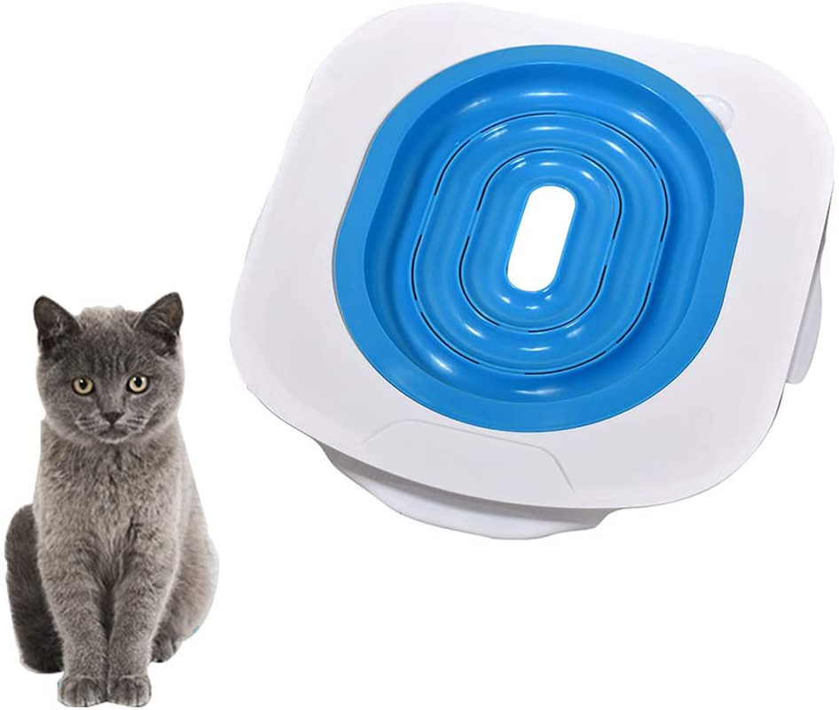 UTDKLPBXAQ Cat Toilet Training Kit Kitten, Pet Toilet Training System, Cat Litter Tray Mat Kitty Urinal Seat Toilet Trainer, Blue Convenient Groove Design Safe Tidy Animals & Pet Supplies > Pet Supplies > Cat Supplies > Cat Litter Box Mats UTDKLPBXAQ