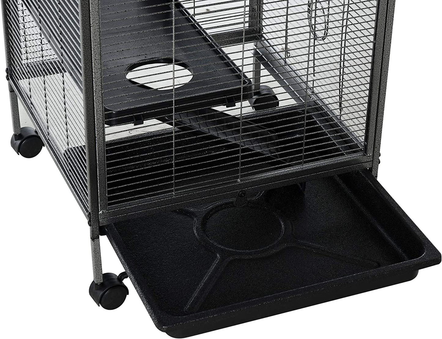Pawhut Rolling Small Animal Cage Pet for Rabbits, Chinchillas, Hamsters, and Ect with 4 Platforms and Removable Tray Animals & Pet Supplies > Pet Supplies > Small Animal Supplies > Small Animal Habitat Accessories PawHut