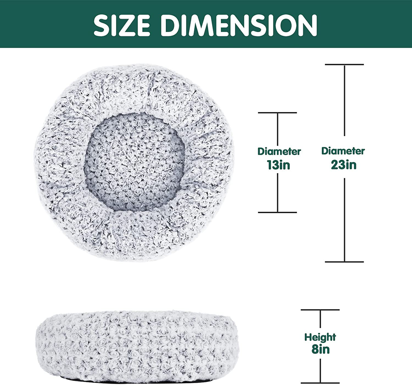 Furpezoo Calming Donut Cat Dog Bed of Rose Plush, Warming Cozy Soft Cat round Bed,Donut Cat Cuddler Bed with Removable Washable Cover Animals & Pet Supplies > Pet Supplies > Dog Supplies > Dog Beds Furpezoo