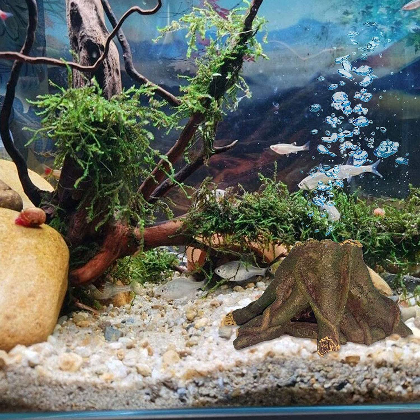 Tfwadmx Resin Hollow Tree Stump Decorations Reptile Tree Trunk Habitat Lizard Hideouts Cave Coconut Shell Hut Jungle Climber Decor Aquarium Accessories for Chameleon,Snake,Gecko and Hermit Crabs Animals & Pet Supplies > Pet Supplies > Reptile & Amphibian Supplies > Reptile & Amphibian Habitats Tfwadmx